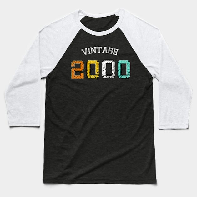 Vintage born in 2000 birth year gift Baseball T-Shirt by Inyourdesigns